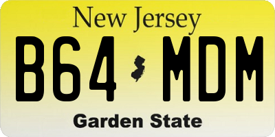 NJ license plate B64MDM