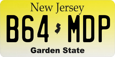 NJ license plate B64MDP