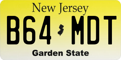 NJ license plate B64MDT