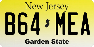 NJ license plate B64MEA