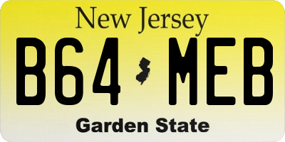 NJ license plate B64MEB