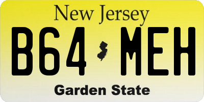 NJ license plate B64MEH