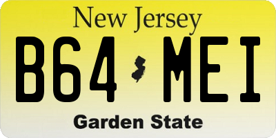 NJ license plate B64MEI