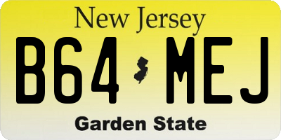 NJ license plate B64MEJ