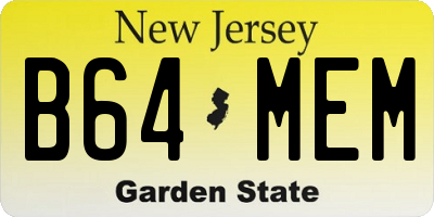 NJ license plate B64MEM