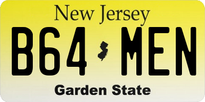 NJ license plate B64MEN