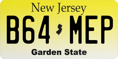 NJ license plate B64MEP