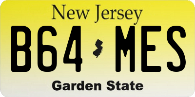 NJ license plate B64MES