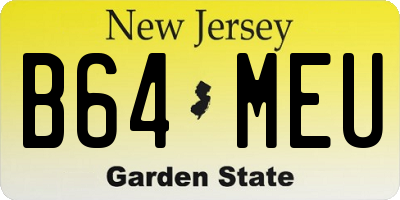 NJ license plate B64MEU