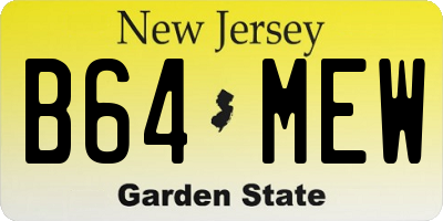 NJ license plate B64MEW