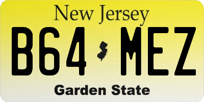 NJ license plate B64MEZ