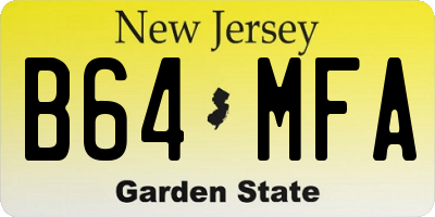 NJ license plate B64MFA