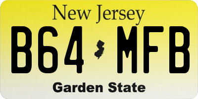 NJ license plate B64MFB