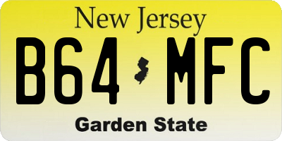 NJ license plate B64MFC