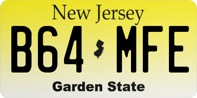 NJ license plate B64MFE