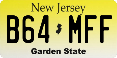 NJ license plate B64MFF