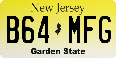 NJ license plate B64MFG