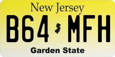 NJ license plate B64MFH
