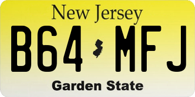 NJ license plate B64MFJ