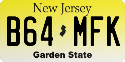NJ license plate B64MFK