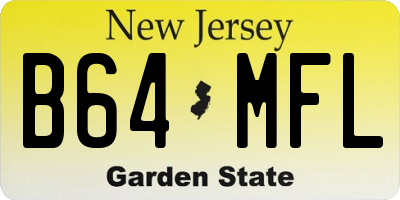 NJ license plate B64MFL