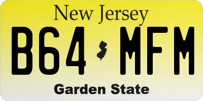 NJ license plate B64MFM