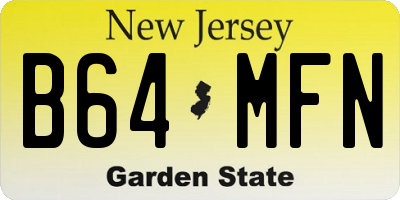 NJ license plate B64MFN