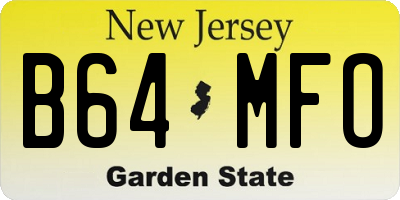 NJ license plate B64MFO