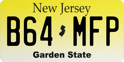NJ license plate B64MFP