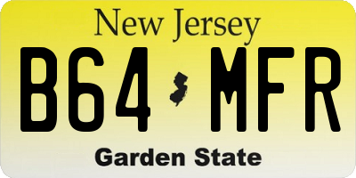 NJ license plate B64MFR