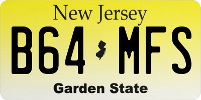 NJ license plate B64MFS