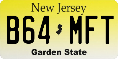 NJ license plate B64MFT