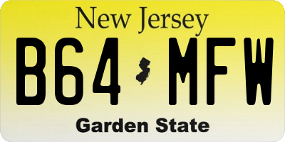 NJ license plate B64MFW