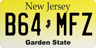 NJ license plate B64MFZ