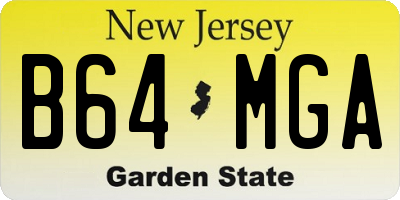 NJ license plate B64MGA