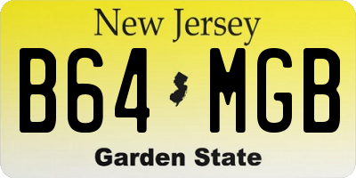 NJ license plate B64MGB