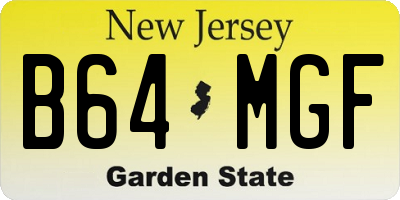 NJ license plate B64MGF