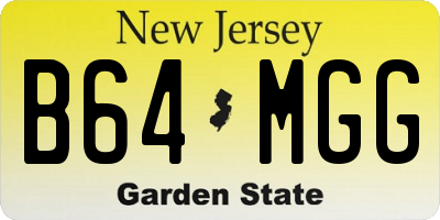 NJ license plate B64MGG