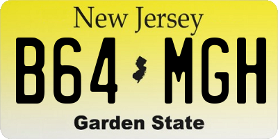 NJ license plate B64MGH