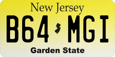 NJ license plate B64MGI