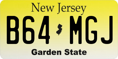 NJ license plate B64MGJ