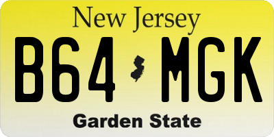 NJ license plate B64MGK
