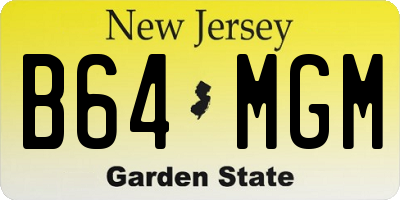 NJ license plate B64MGM
