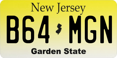NJ license plate B64MGN