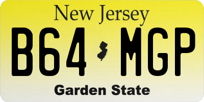 NJ license plate B64MGP