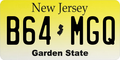 NJ license plate B64MGQ