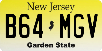 NJ license plate B64MGV