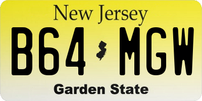 NJ license plate B64MGW