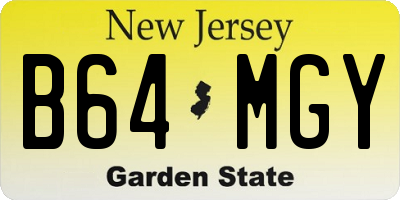NJ license plate B64MGY