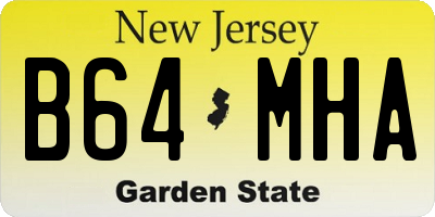 NJ license plate B64MHA